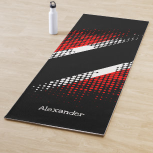 Personalised Trinidad and Tobago Dot Pattern Flag Yoga Mat