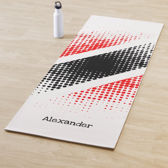 Personalised Trinidad and Tobago Dot Pattern Flag Yoga Mat (In Situ)