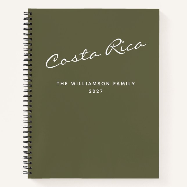 Personalised Trip Vacation Green Travel Journal  (Front)