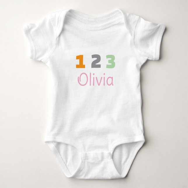 Personalised Triplets Outfit, Custom 1 2 3  Baby Bodysuit (Front)