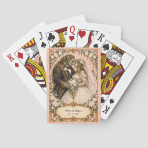 Personalised Troll Bride and Groom Wedding Favour Playing Cards