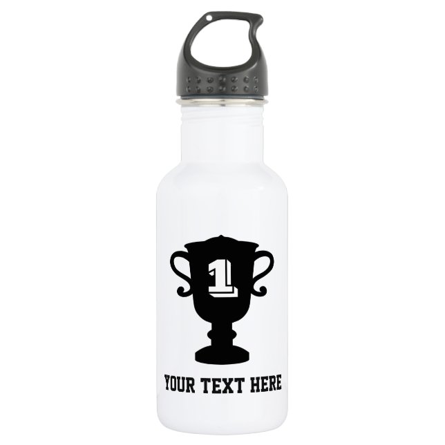 Personalised trophy cup water bottle for sports (Front)