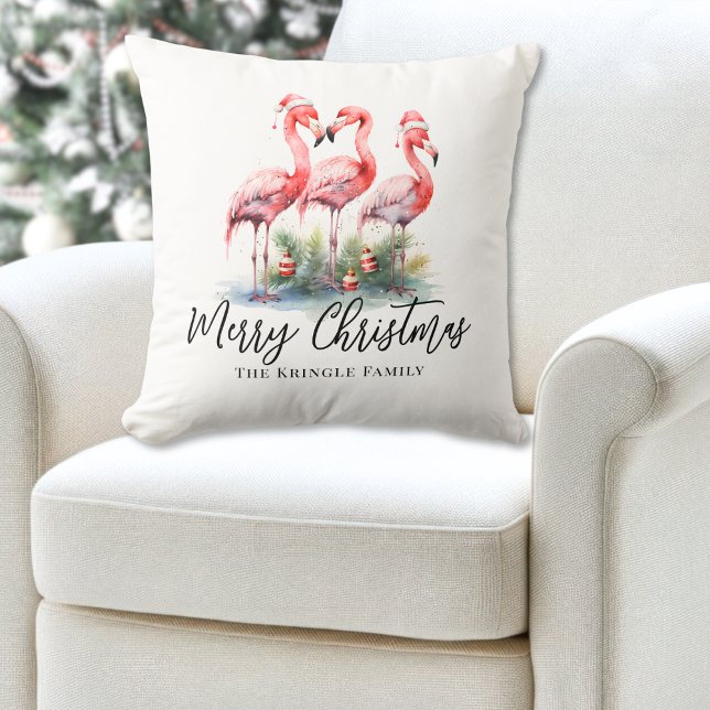 Personalised Tropical Beach Christmas Cushion (Personalized Tropical Beach Christmas Throw Pillow)