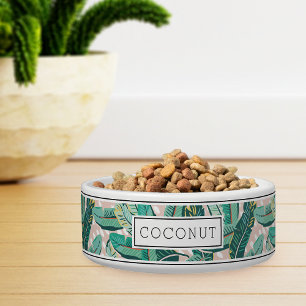 Personalised Tropical Botanical Banana Leaf Pet Bowl