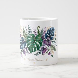 Personalised Tropical Botanical Monogram Artwork Large Coffee Mug