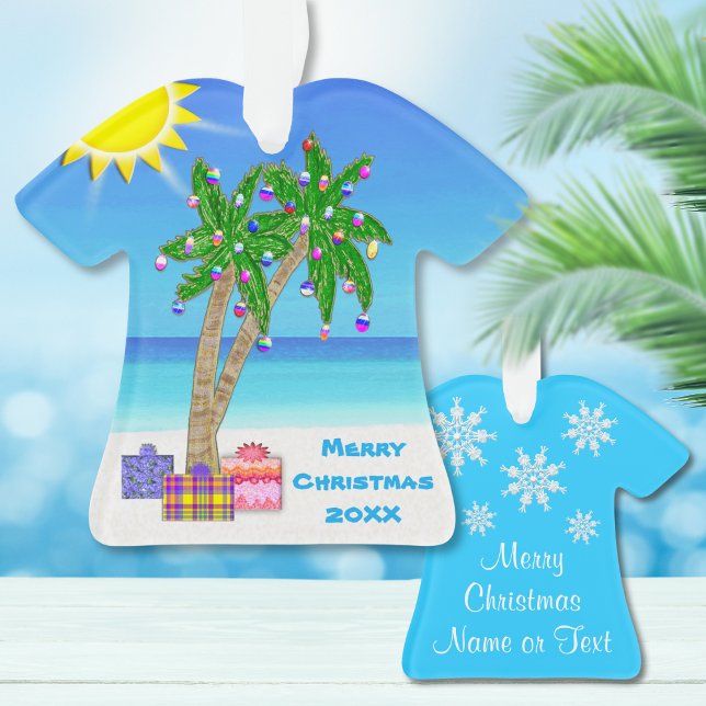 Personalised, Tropical Christmas Tree Ornaments (Tropical Christmas Ornaments. Christmas Ornaments Naples Fl. Beach Ornaments. Florida ornaments.)