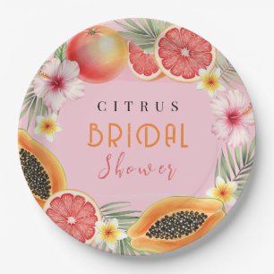 Personalised Tropical Citrus Bridal Shower  Paper Plate