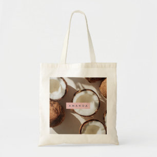 Personalised Tropical Coconut Aesthetic in Warm Tote Bag
