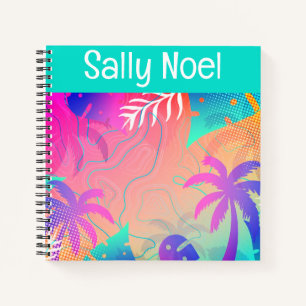 Personalised tropical colourful notebook