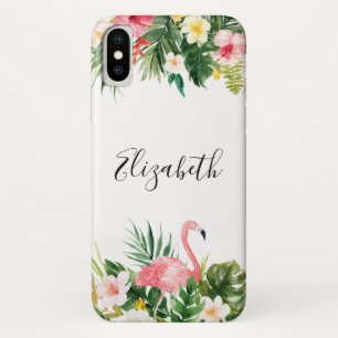 Personalised Tropical Floral Flamingo Case-Mate iPhone Case