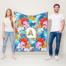 Personalised Tropical Flower Monogram EDIT INITIAL