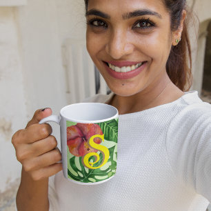 Personalised Tropical leaves Botanical jungle frog Coffee Mug