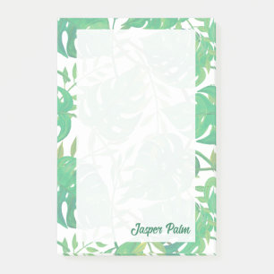 Personalised Tropical Leaves Post-it Notes