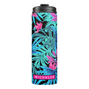 Personalised Tropical Leaves Thermal Tumbler