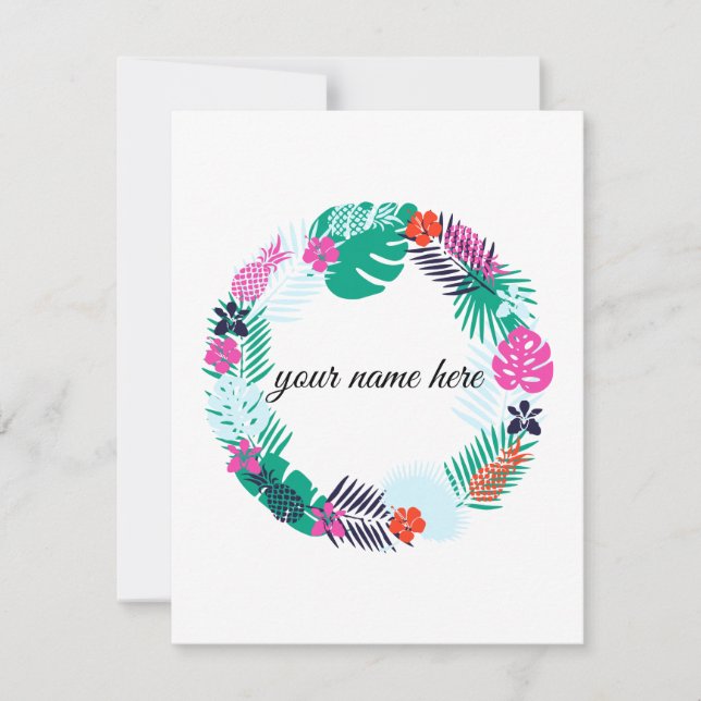 Personalised Tropical Notecards (Front)