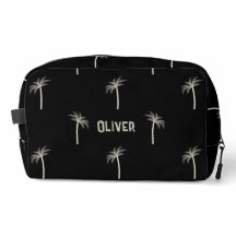 Personalised Tropical Palm Trees Custom Name Black