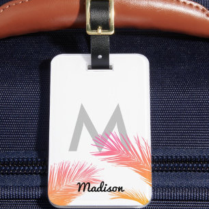 Personalised Tropical Palm Trees Monogram Custom Luggage Tag