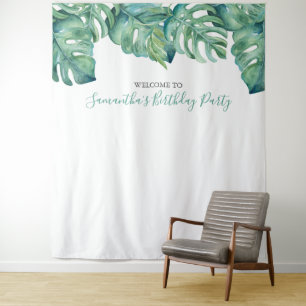 Personalised Tropical Photo Booth Backdrop Tapestry