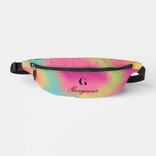 Personalised Tropical Rainbow Bum Bags