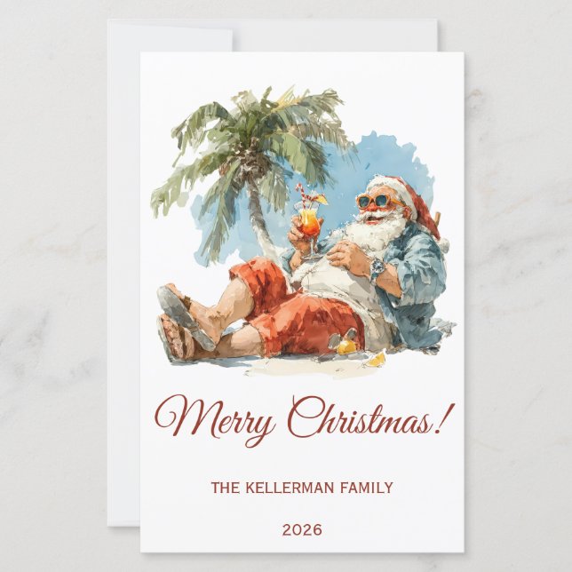 Personalised Tropical Santa Christmas (Front)