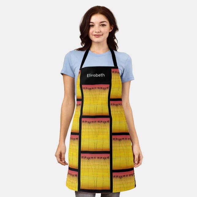 Personalised Tropical Summer Apron (Worn)