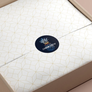 Personalised Tropical Sunset Pineapple Classic Round Sticker