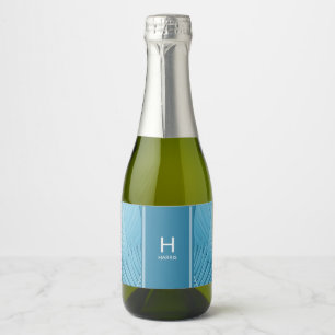 Personalised Tropical Teal Sparkling Wine Label