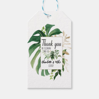 Personalised Tropical Wedding Thank You Favour     Gift Tags