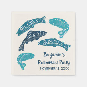 Personalised Trout Fish Retirement Party Napkin