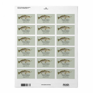 Personalised Trout Fishing Return Address Label