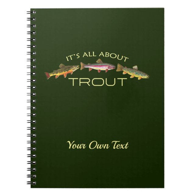 Personalised Trout Fishing Spiral Notebook (Front)