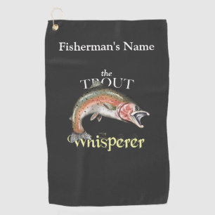 Personalised Trout Whisperer Dark Fishing Towel