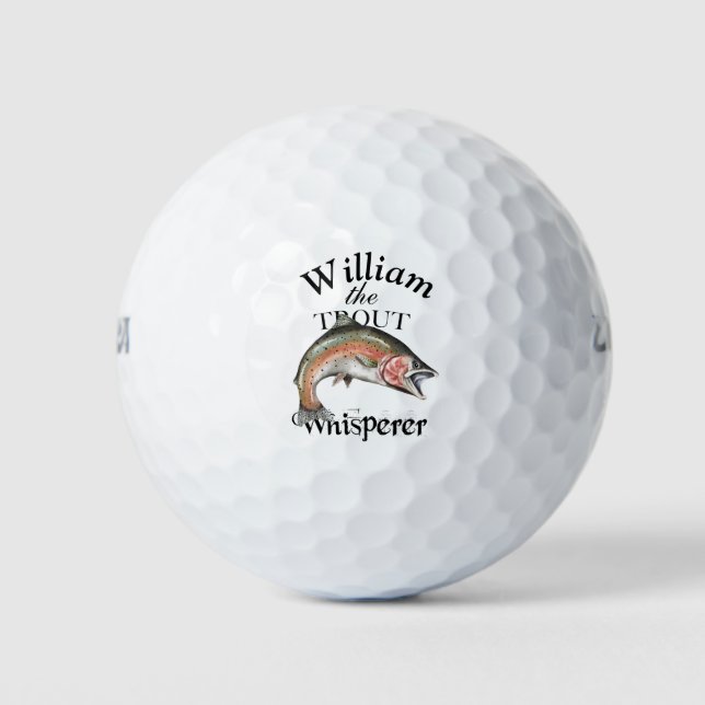 Personalised Trout Whisperer Fisherman Golf Balls (Front)