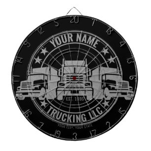 Personalised Trucker Big Rig Semi Truck Trucking Dartboard