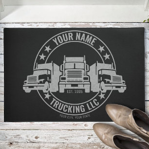 Personalised Trucker Big Rig Semi Truck Trucking Doormat
