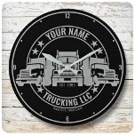Personalised Trucker Big Rig Semi Truck Trucking Large Clock<br><div class="desc">Personalised Trucker Big Rig Semi Truck Trucking Company Design - Customise with your Name and Custom Text!</div>