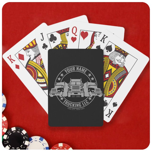 Personalised Trucker Big Rig Semi Truck Trucking Playing Cards (Creator Uploaded)