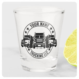 Personalised Trucker Big Rig Semi Truck Trucking Shot Glass
