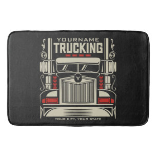 Personalised Trucking 18 Wheeler BIG RIG Trucker Bath Mat
