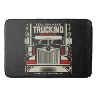 Personalised Trucking 18 Wheeler BIG RIG Trucker Bath Mat
