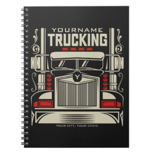 Personalised Trucking 18 Wheeler BIG RIG Trucker Notebook