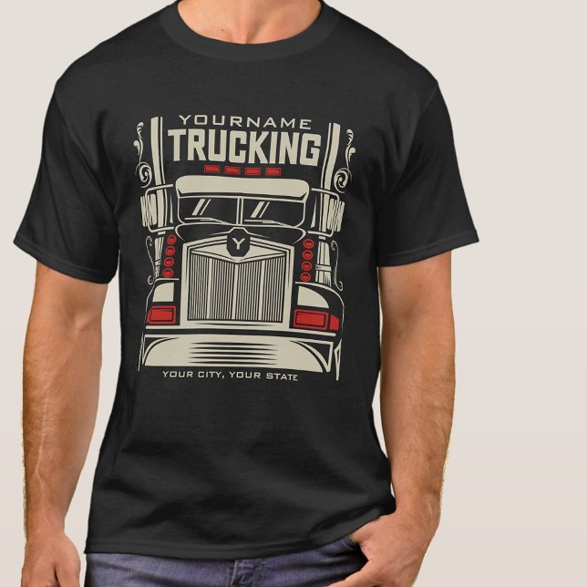 Personalised Trucking 18 Wheeler BIG RIG Trucker  T-Shirt (Creator Uploaded)