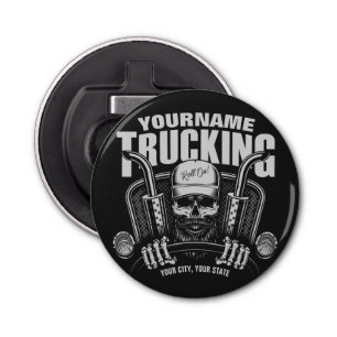 Personalised Trucking Skull Trucker Big Rig Truck  Bottle Opener