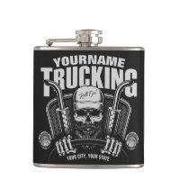 Personalised Trucking Skull Trucker Big Rig Truck 