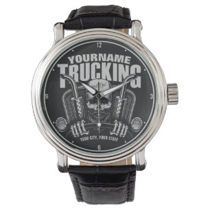 Personalised Trucking Skull Trucker Big Rig Truck Watch