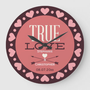 Personalised True Love Wedding Gift Large Clock
