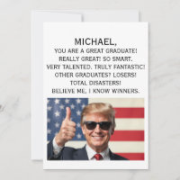 Personalised Trump Graduation Card, Funny Birthday