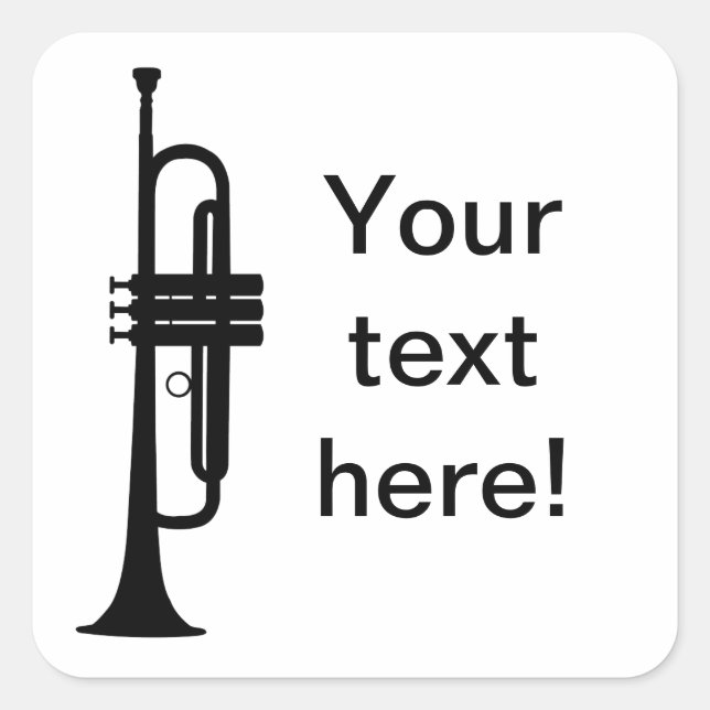Personalised Trumpet Square Sticker (Front)