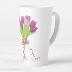 Personalised Tulips Latte Mug