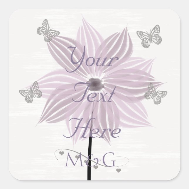 Personalised Tulips Square Sticker (Front)